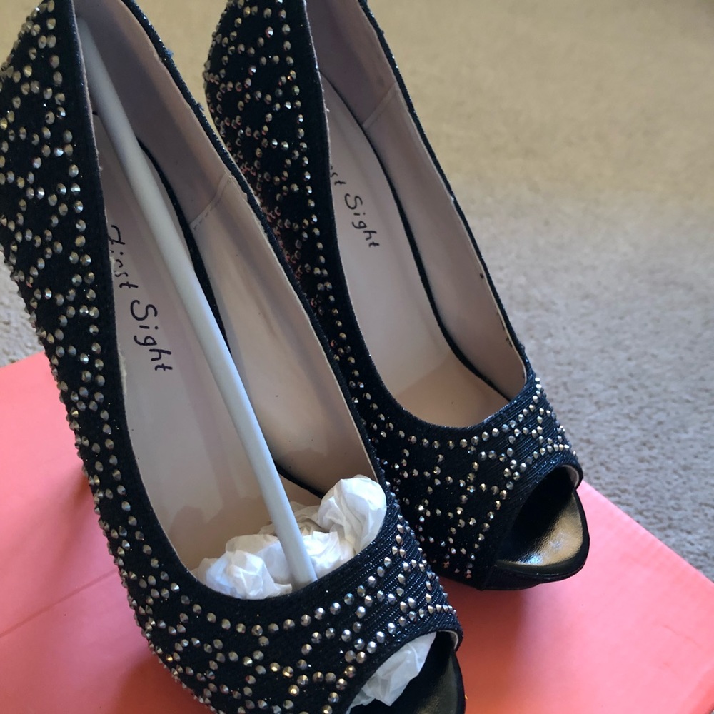 🆕👠Rhinestones peep toe/pumps heels